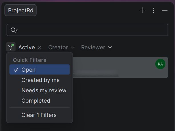 JetBrains Rider: Azure DevOps pull request filters JetBrains Rider: Azure DevOps pull request filters