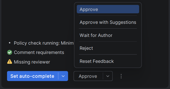 JetBrains Rider: Voting on Azure DevOps pull request JetBrains Rider: Voting on Azure DevOps pull request