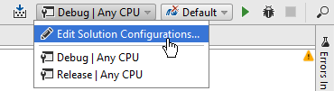Rider: Build configuration selector on the toolbar Rider: Build configuration selector on the toolbar