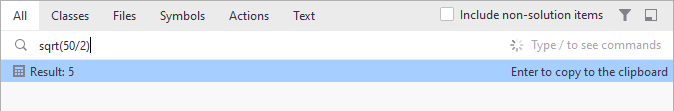 JetBrains Rider. Calculator in 'Search everywhere' JetBrains Rider. Calculator in 'Search everywhere'