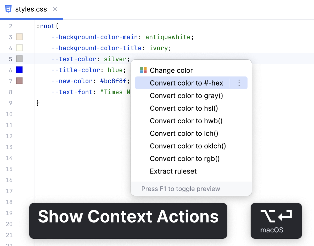 Use code instead of color name