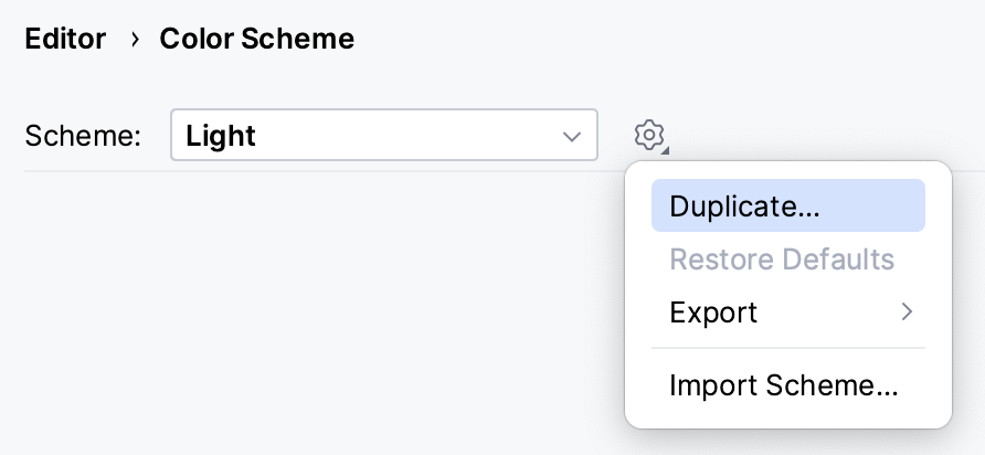 Duplicate a color scheme Duplicate a color scheme