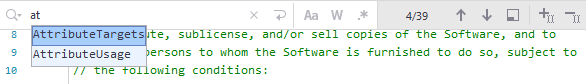JetBrains&nbsp;Rider: Looking for symbols from the search field (Ctrl+F)