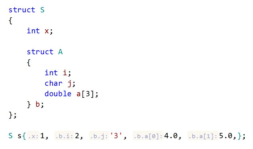 JetBrains&nbsp;Rider C++: parameter name hints in aggregate initialization