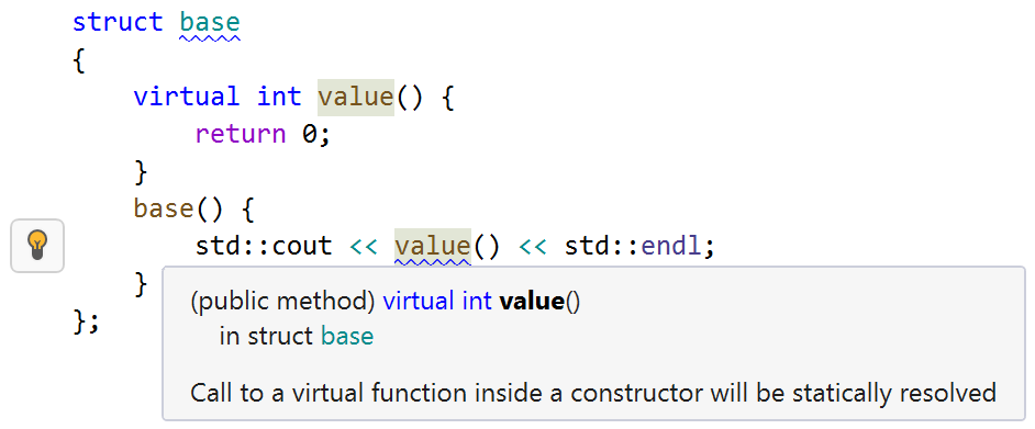 JetBrains&nbsp;Rider warning. virtual method in constructor