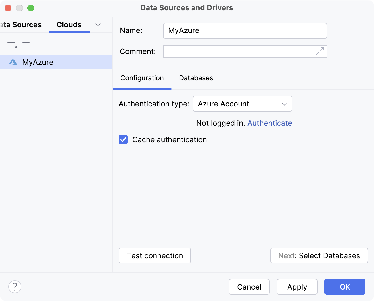 Cloud provider dialog Cloud provider dialog