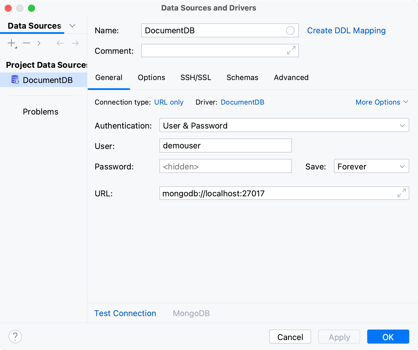 Database connection details Database connection details