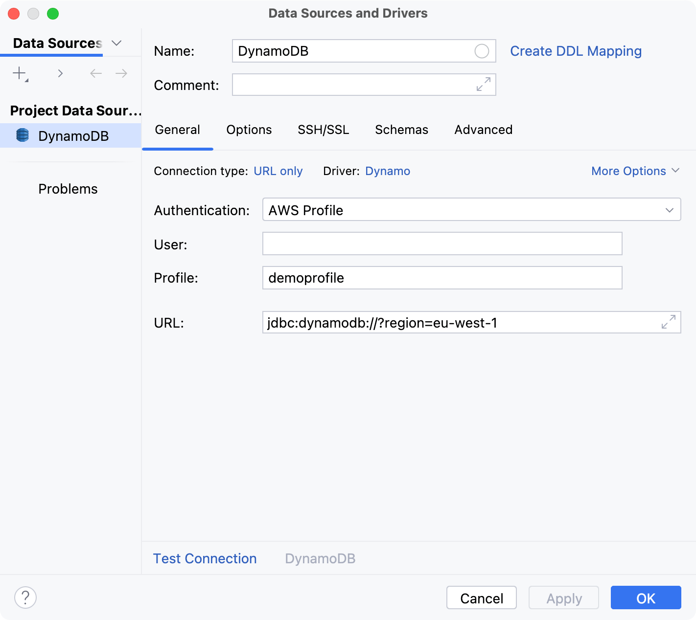 Database connection details Database connection details