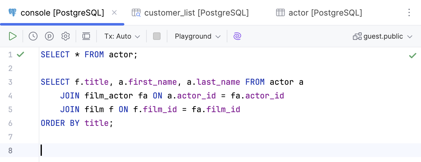 Query console