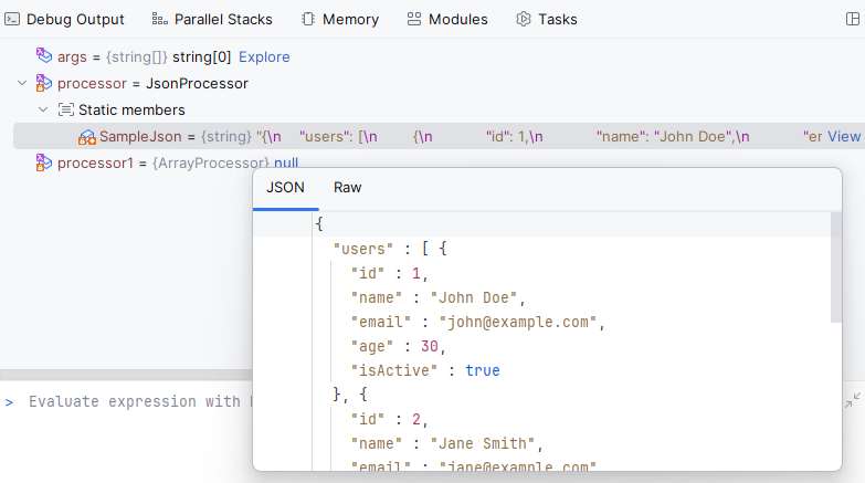 JetBrains Rider: JSON visualization in debugger JetBrains Rider: JSON visualization in debugger