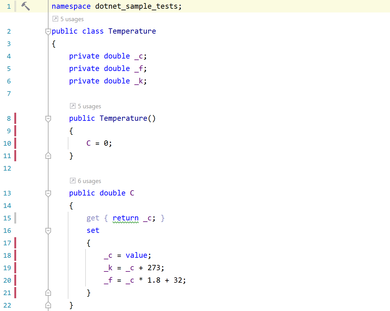 JetBrains Rider: Default coverage highlighting JetBrains Rider: Default coverage highlighting