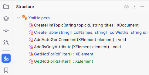 JetBrains&nbsp;Rider: Structure window