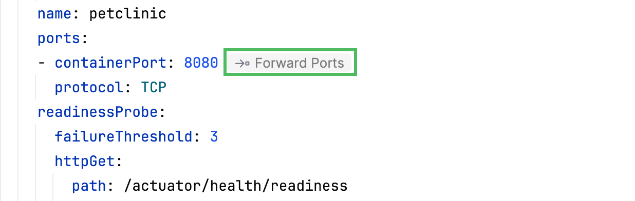 Forward Ports inlay hint Forward Ports inlay hint