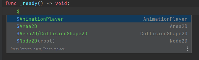 JetBrains&nbsp;Rider: Completion in GDScript