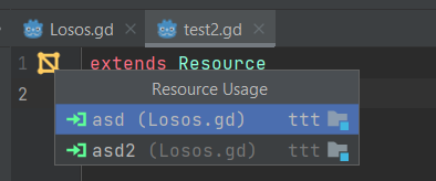 JetBrains&nbsp;Rider: Action indicators in GDScript - Resource usage