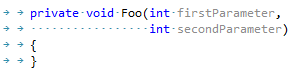 Use spaces (recommended, looks aligned on any tab size) Use spaces (recommended, looks aligned on any tab size)