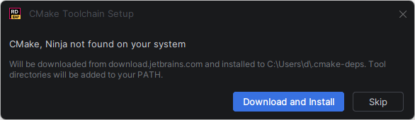 JetBrains Rider Godot wizard: CMake/Ninja installation prompt JetBrains Rider Godot wizard: CMake/Ninja installation prompt
