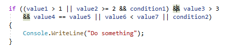 JetBrains&nbsp;Rider: Highlighting of matching logical operators