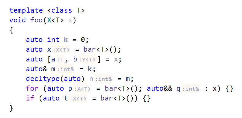 JetBrains&nbsp;Rider C++: type name hints for dependent code