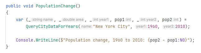 JetBrains&nbsp;Rider: Inlay hints for discard names