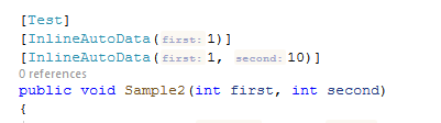 JetBrains&nbsp;Rider: Inlay hints for NUnit InlineAutoData attribute