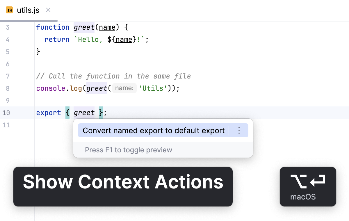 Convert named export to default export from an export statement Convert named export to default export from an export statement