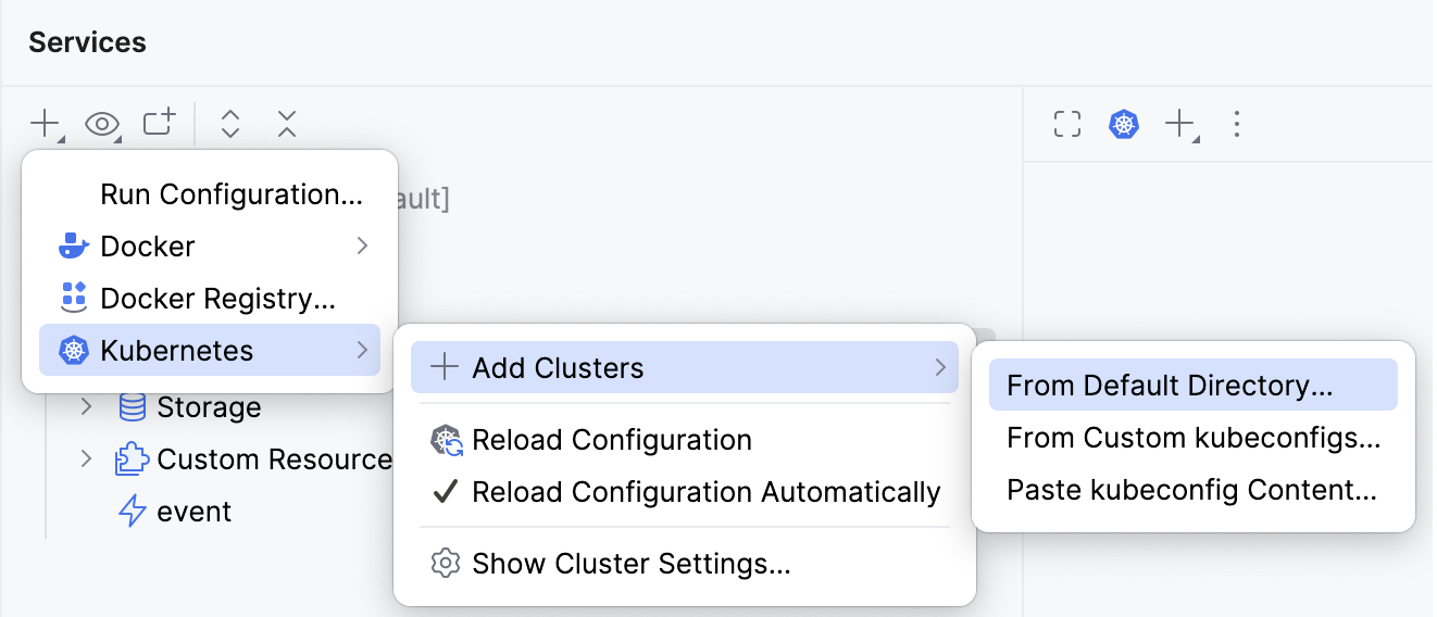 Select Kubernetes context source Select Kubernetes context source
