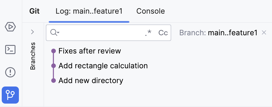 List of filtered commits List of filtered commits