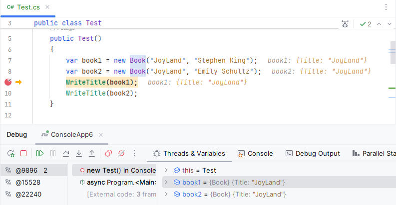JetBrains&nbsp;Rider debugger: Tracking objects (Make Object ID)