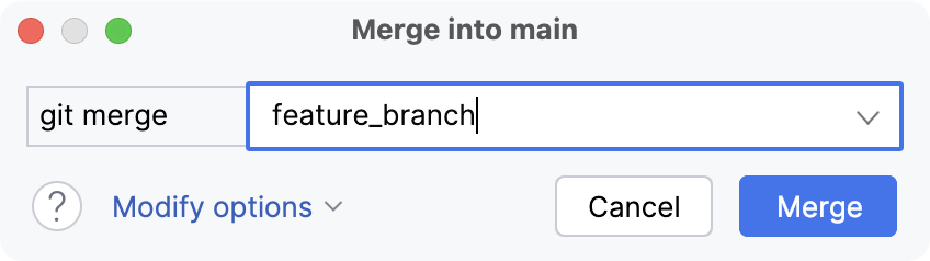The Merge dialog The Merge dialog