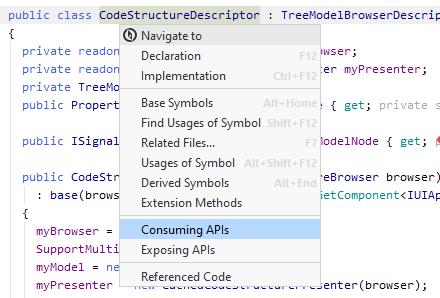 JetBrains&nbsp;Rider: Navigating to consuming APIs of a type