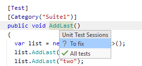 JetBrains Rider: Locating a test in a unit tests session JetBrains Rider: Locating a test in a unit tests session
