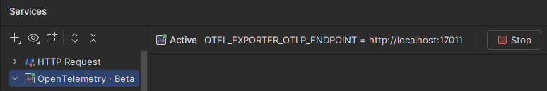 JetBrains Rider: OpenTelemetry toolbar JetBrains Rider: OpenTelemetry toolbar