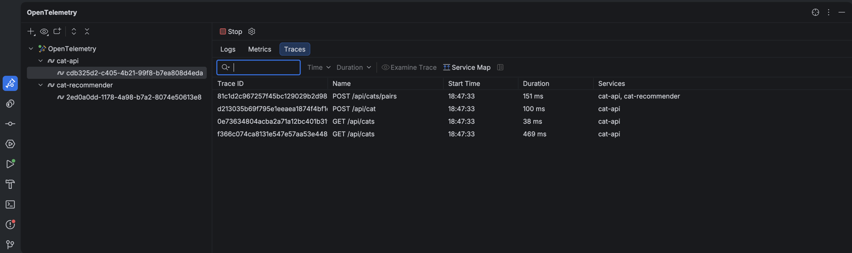 JetBrains Rider: OpenTelemetry traces JetBrains Rider: OpenTelemetry traces