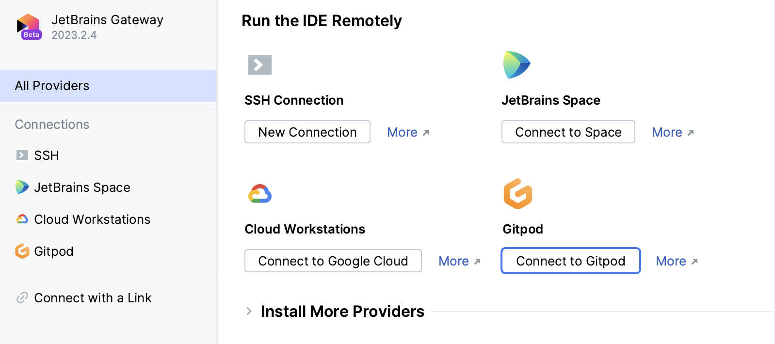 Welcome Screen: installed the Gitpod plugin Welcome Screen: installed the Gitpod plugin