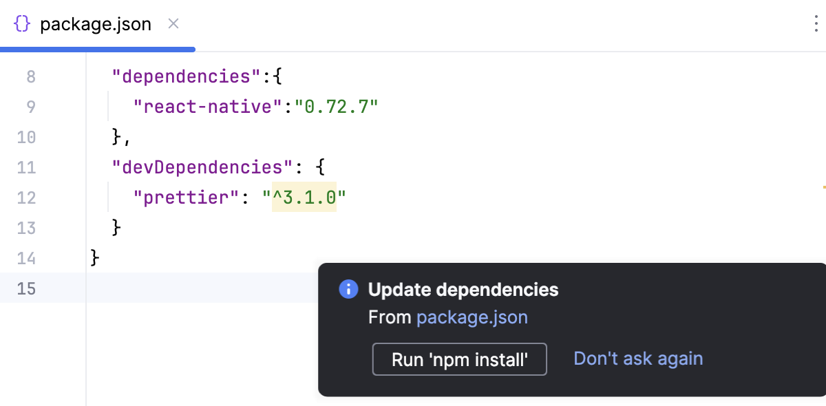 Open an application and download the dependencies Open an application and download the dependencies