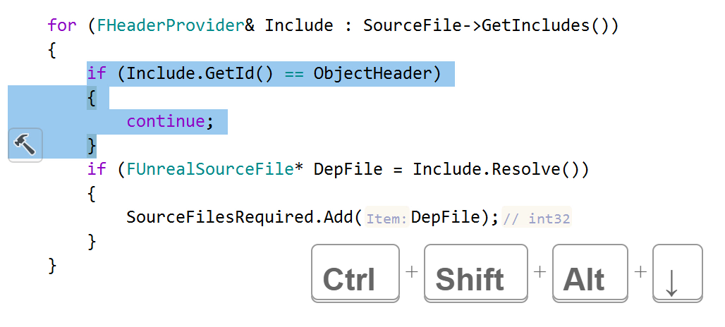 JetBrains&nbsp;Rider C++: Rearrange if statements