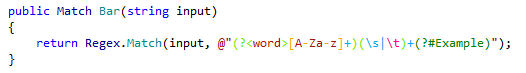 Highlighting of regular expressions Highlighting of regular expressions