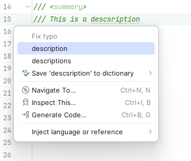 JetBrains&nbsp;Rider: Detecting and fixing typos