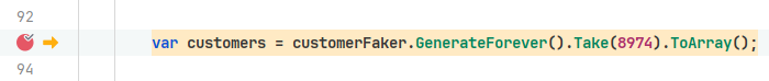 JetBrains&nbsp;Rider: A breakpoint is hit