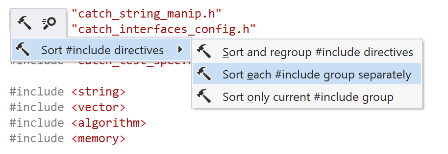 JetBrains&nbsp;Rider C++: Sort each #include group separately