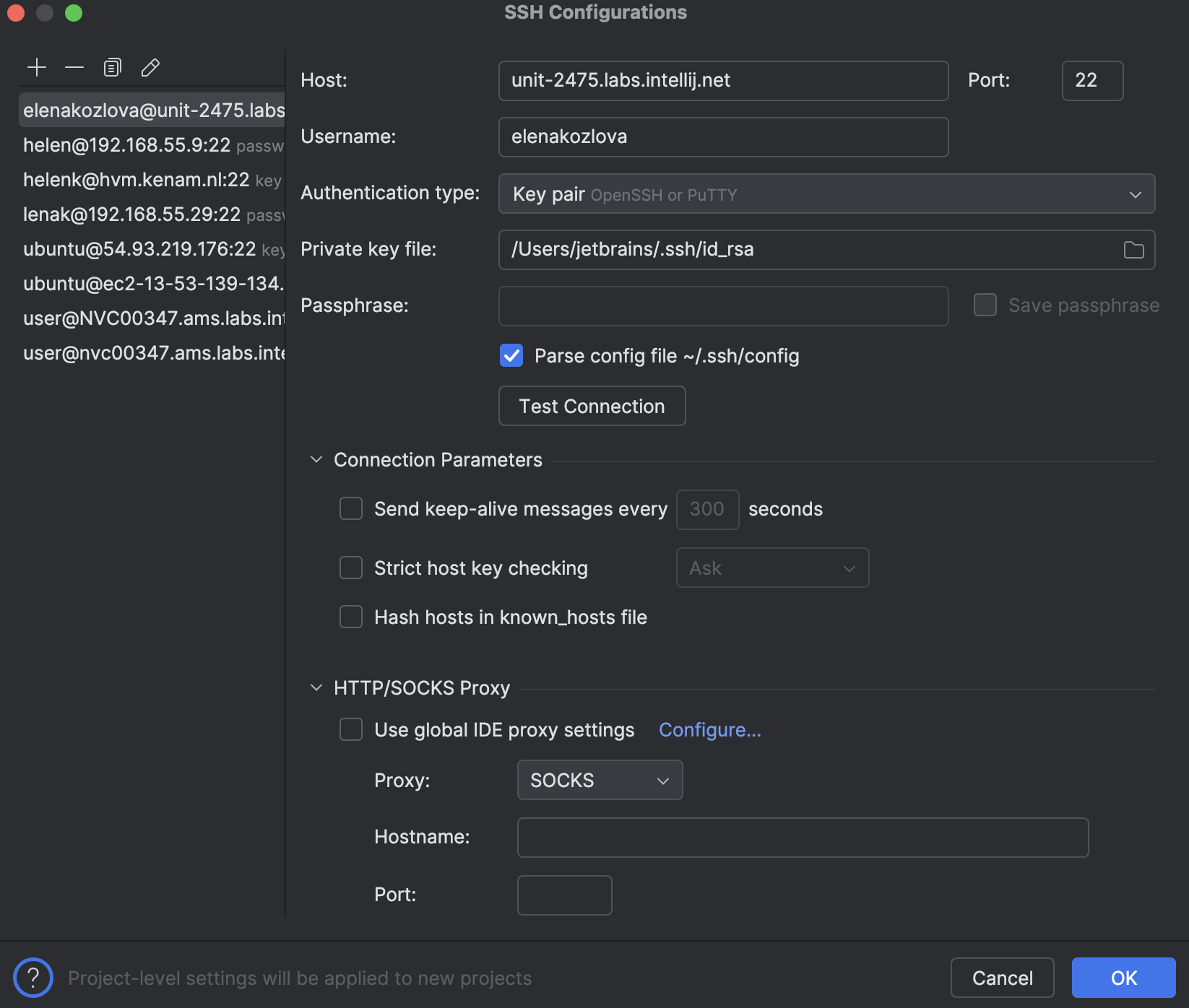 SSH configurations SSH configurations