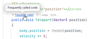 JetBrains Rider: Unity performance indicators in Code Vision JetBrains Rider: Unity performance indicators in Code Vision