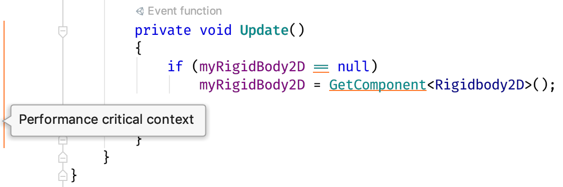 JetBrains Rider: Unity performance critical area JetBrains Rider: Unity performance critical area