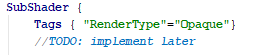 Unity shader to-do explorer Unity shader to-do explorer