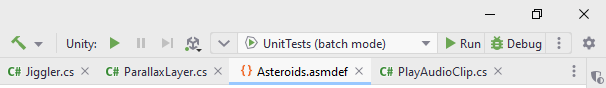 Unity toolbar Unity toolbar