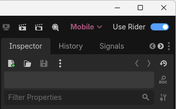 JetBrains Rider: 'Use Rider' toggle on the Godot editor toolbar JetBrains Rider: 'Use Rider' toggle on the Godot editor toolbar