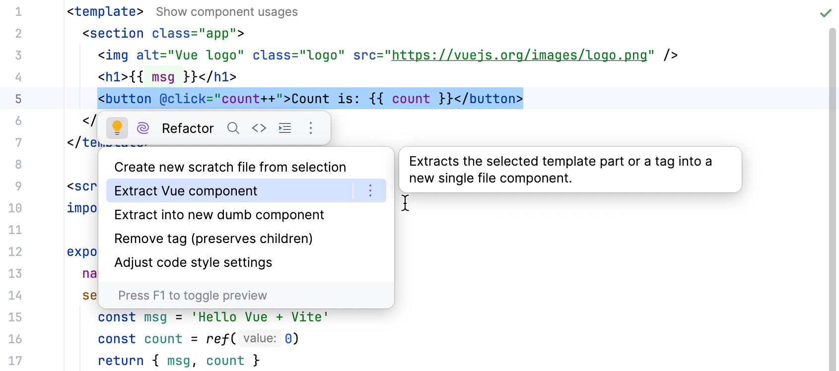 Extract a Vue component