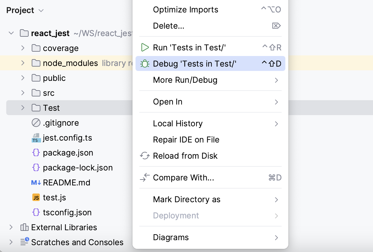 Debug all tests in a folder Debug all tests in a folder