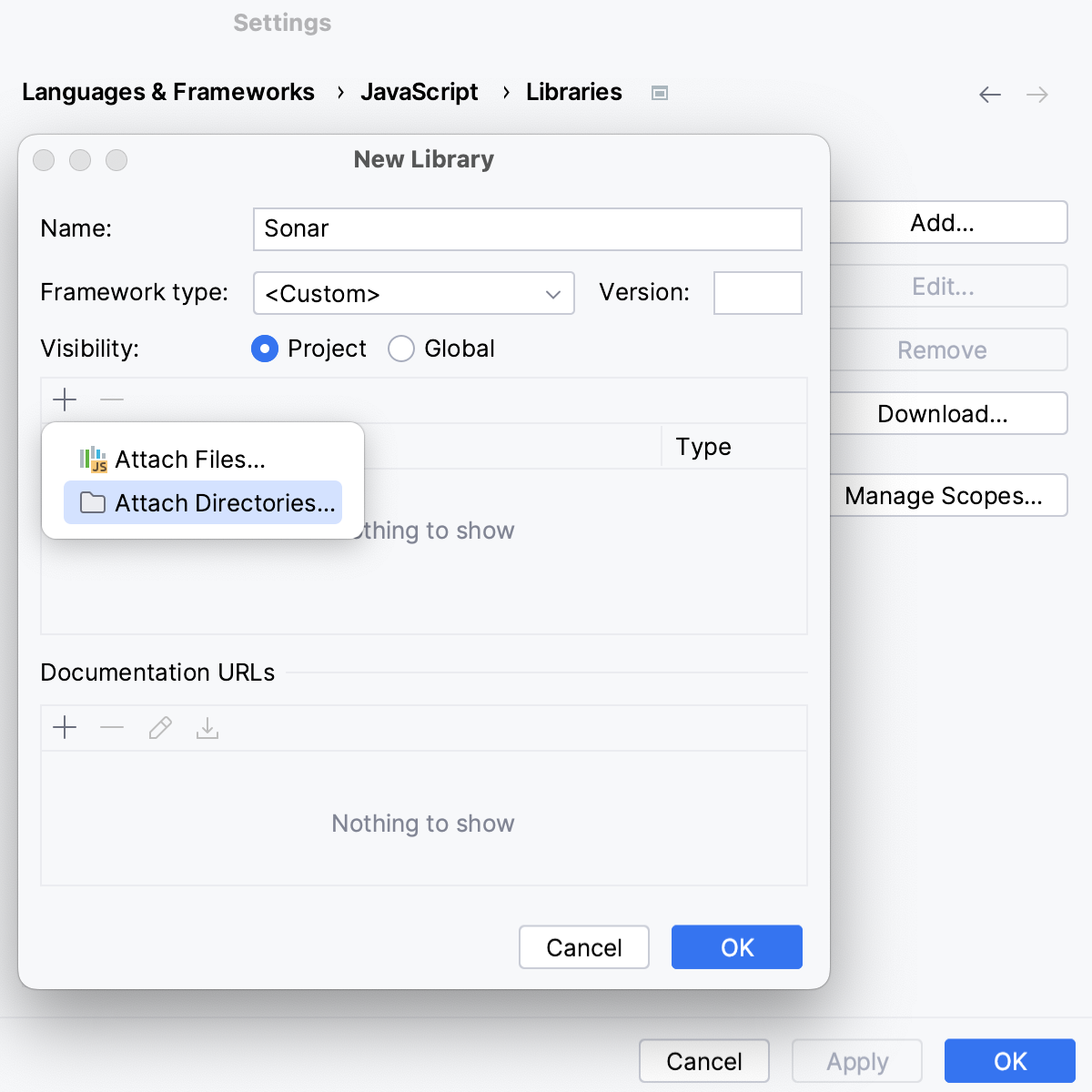Configure custom library: Add files/folders Configure custom library: Add files/folders